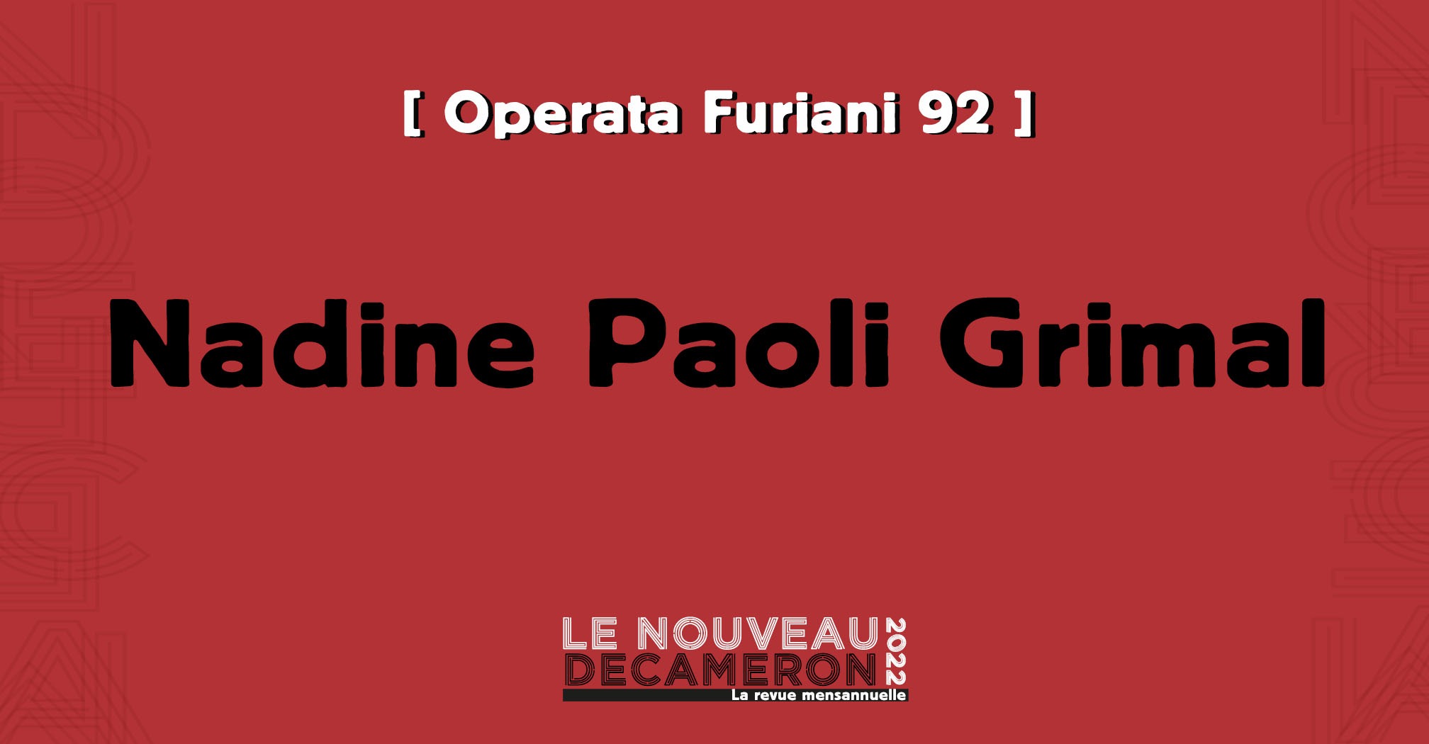 Operata di memoria Furiani 92 - Nadine Paoli Grimal