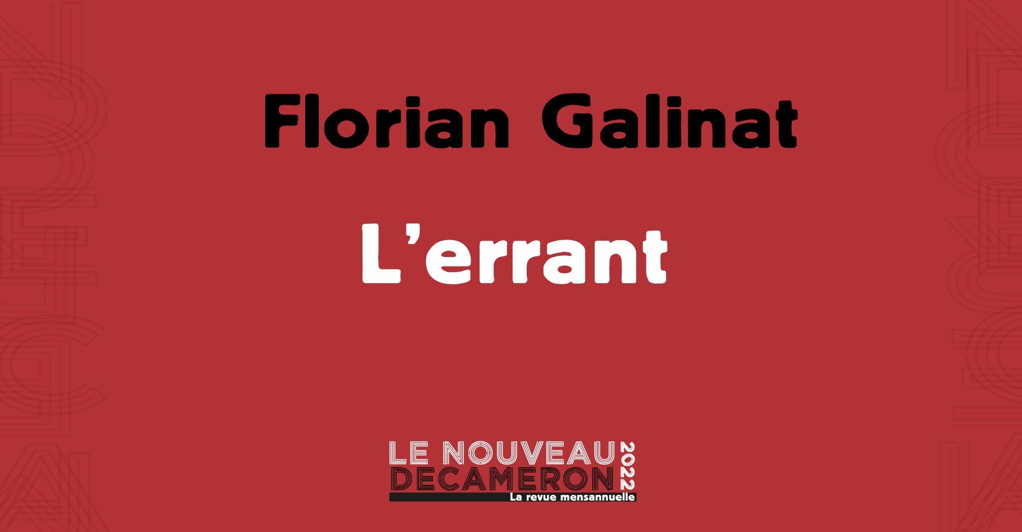 Florian Galinat - L'errant