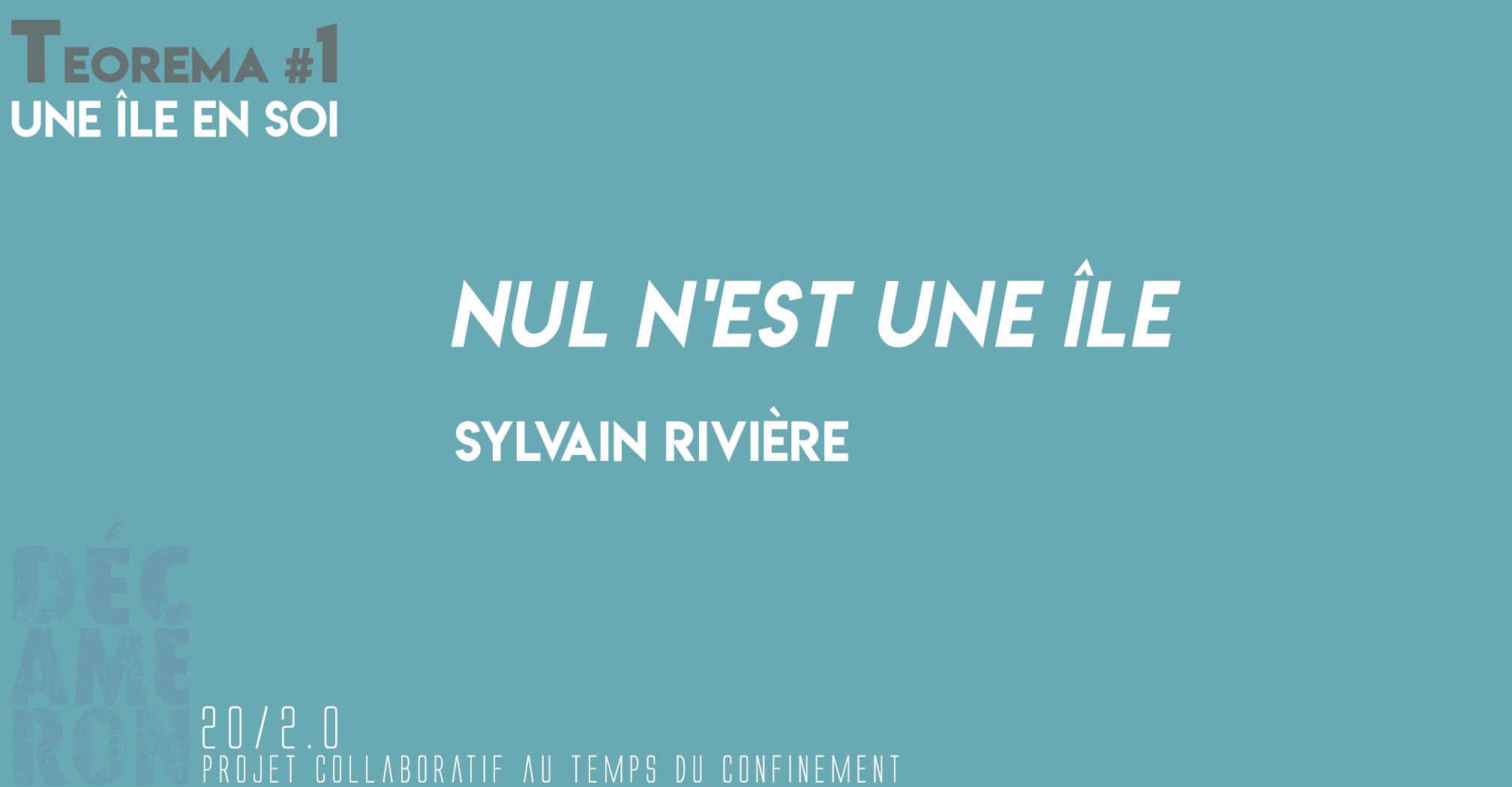 Nul n'est une île - Sylvain Rivière