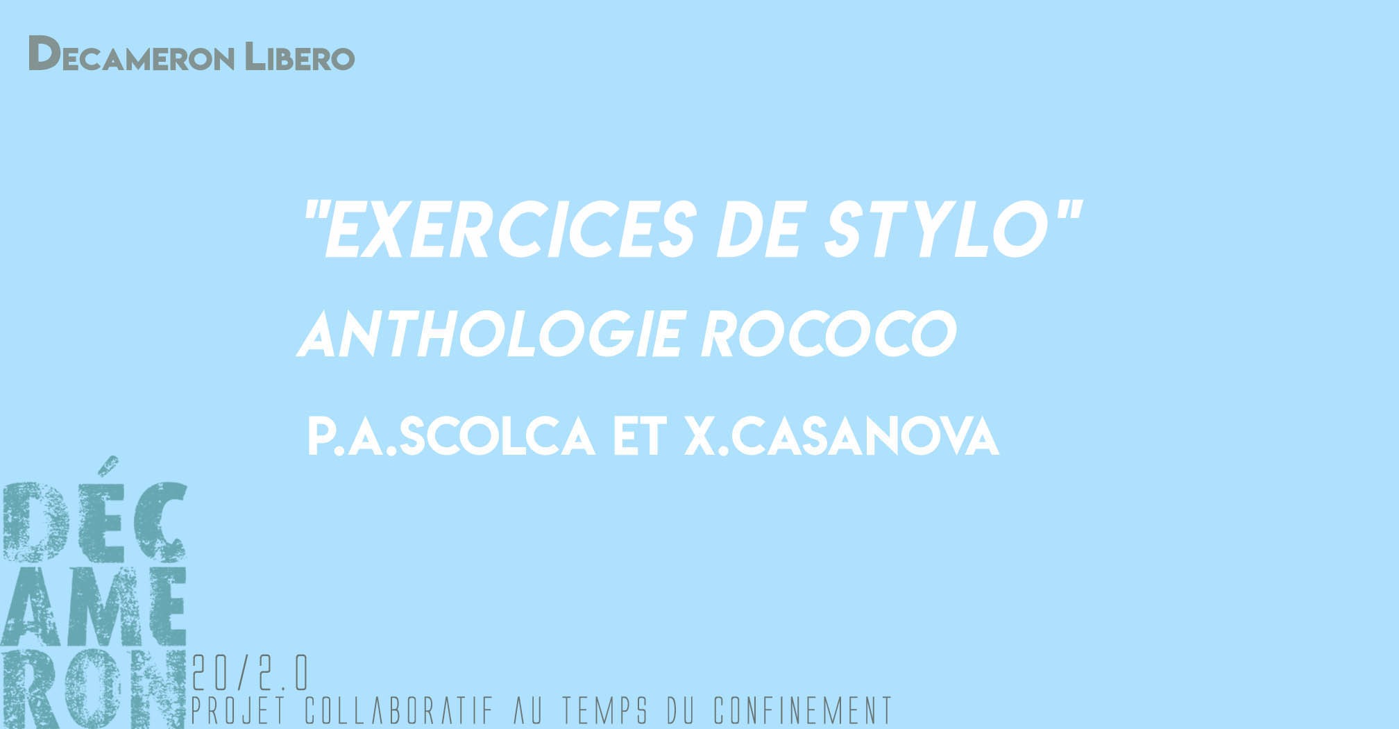 Exercices de stylo - Anthologie RoCoCo - Scolca & Casanova