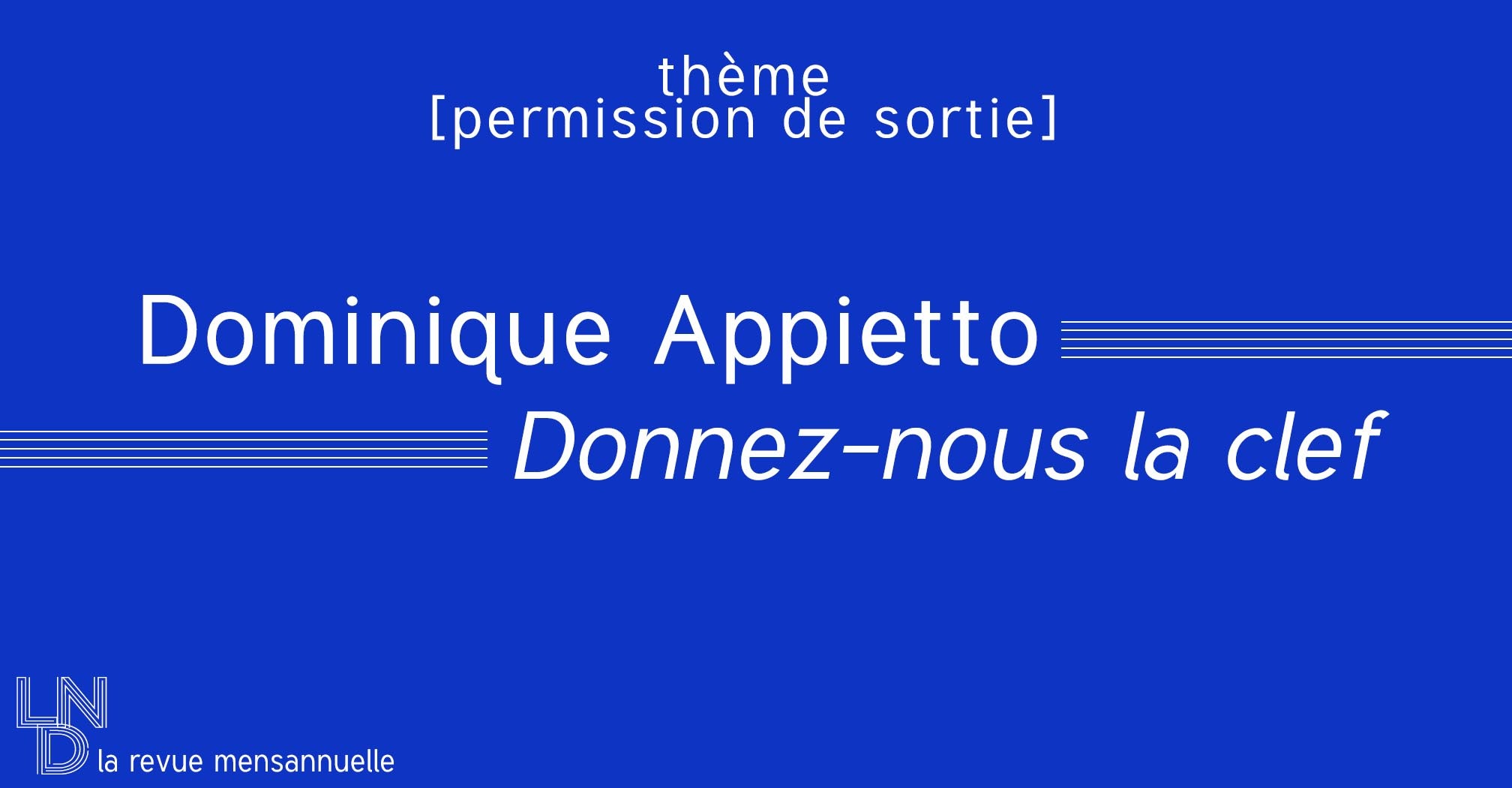 Dominique Appietto - Donnez-nous la clef 
