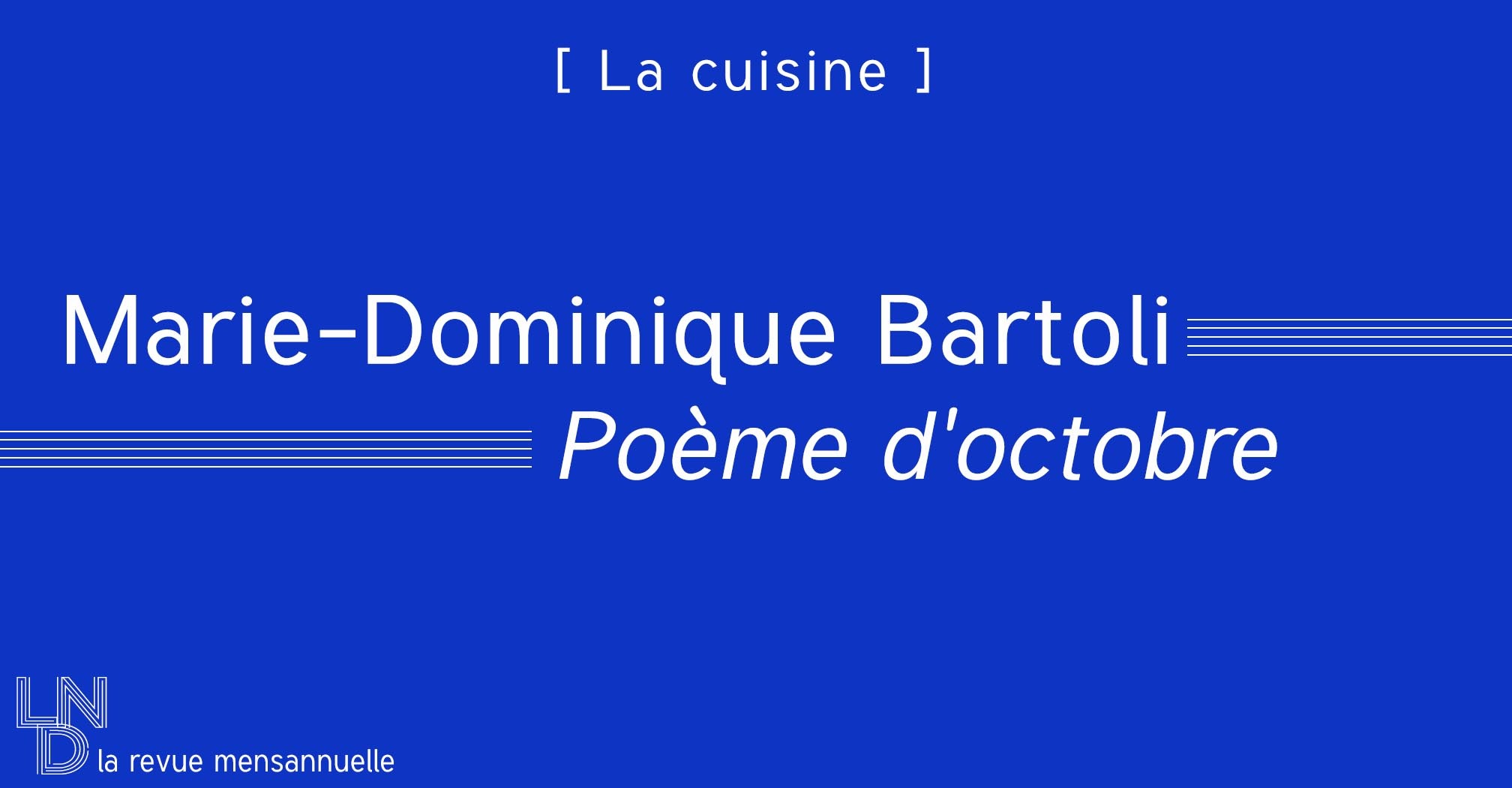 Marie-Dominique Bartoli - Poème d'octobre